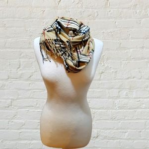 Unbranded Tan Brown Red 100% Cashmere Scarf  Made